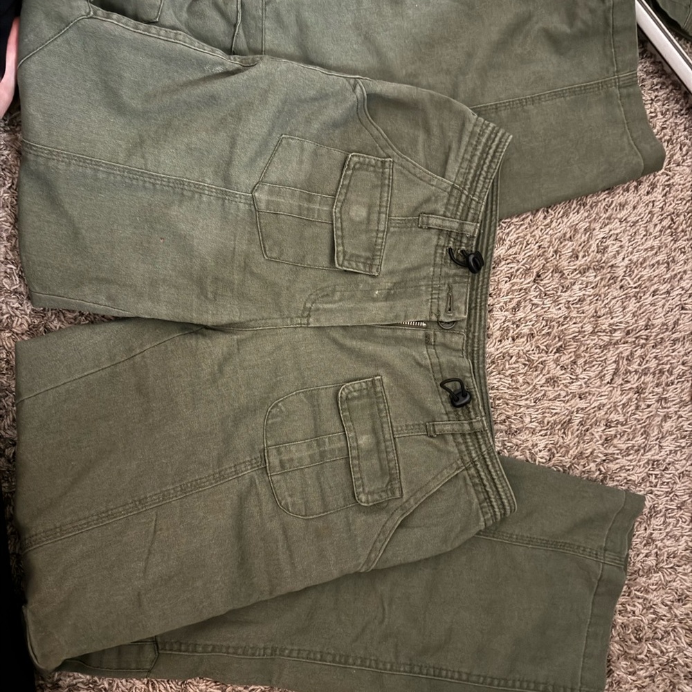 green brandy cargo pants cinch waist